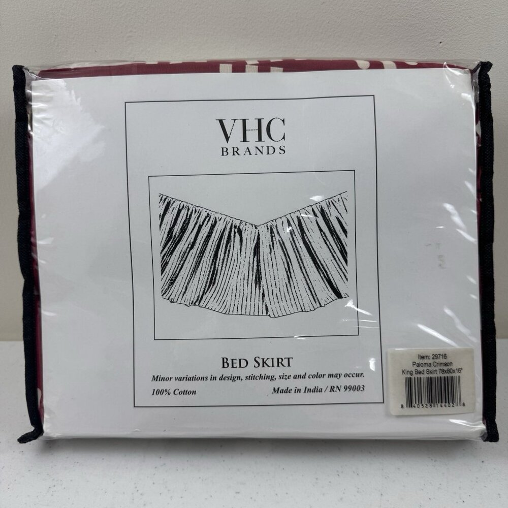 VHC Brands Paloma Crimson King Bed Skirt